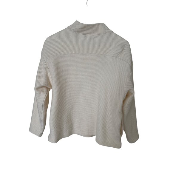 Madewell Ribbed Ivory Funnel Neck Sweater - Picture 5 of 7